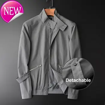 

polyester A grey coat, double button, men's collar, autumn tights