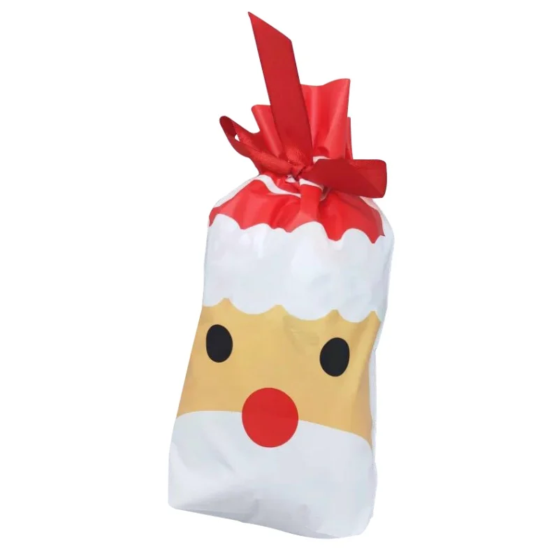 50 Pcs Christmas Candy Bags Cute Santa Gift Bag Pocket Sweet Candy Biscuit Gift Bag