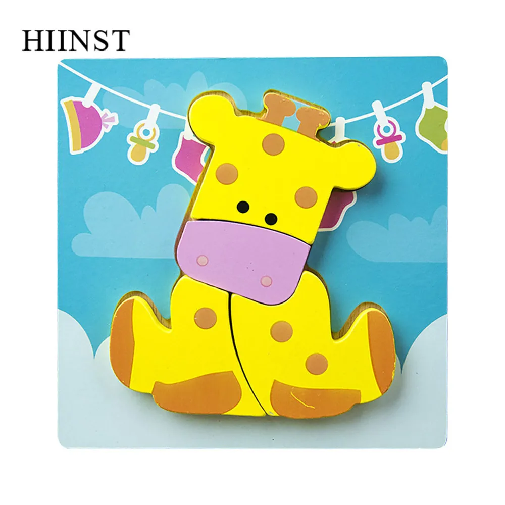 HIINST пазл, игрушки для детей, Kawaii деревянные пазлы с животными, детские развивающие игрушки, развивающие игрушки для малышей