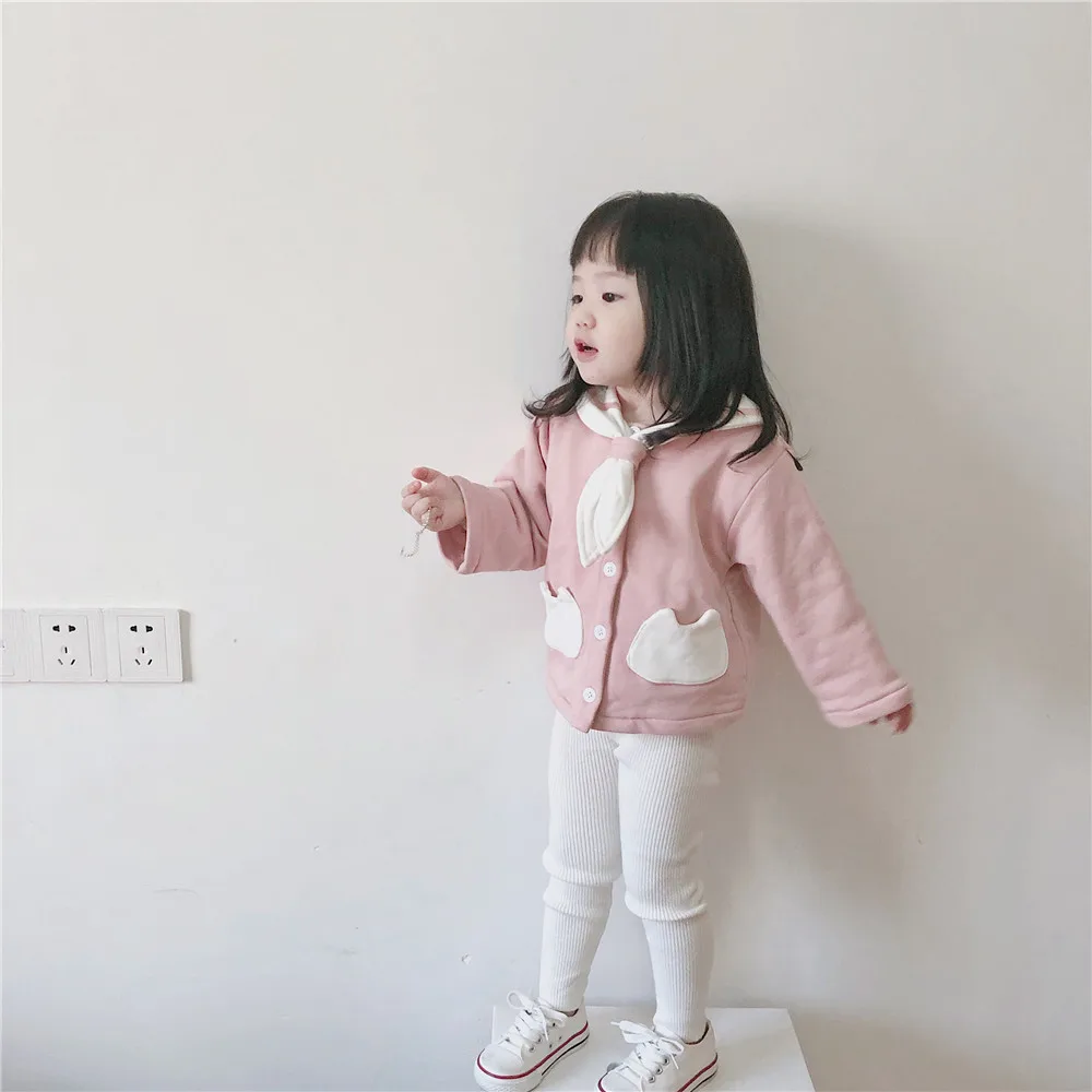 Tonytaobaby/осень-зима; Новинка; детская куртка для девочек с темно-синим воротником и бархатной подкладкой; Детское пальто