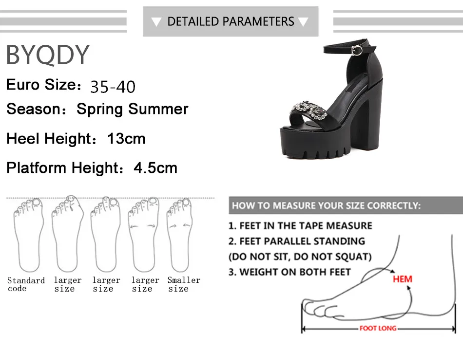 2020 New Summer Platform Sandals Heels Women Summer Shoes Fashion Buckle Ankle Strap Black Leather Zipper Sandal Shoes