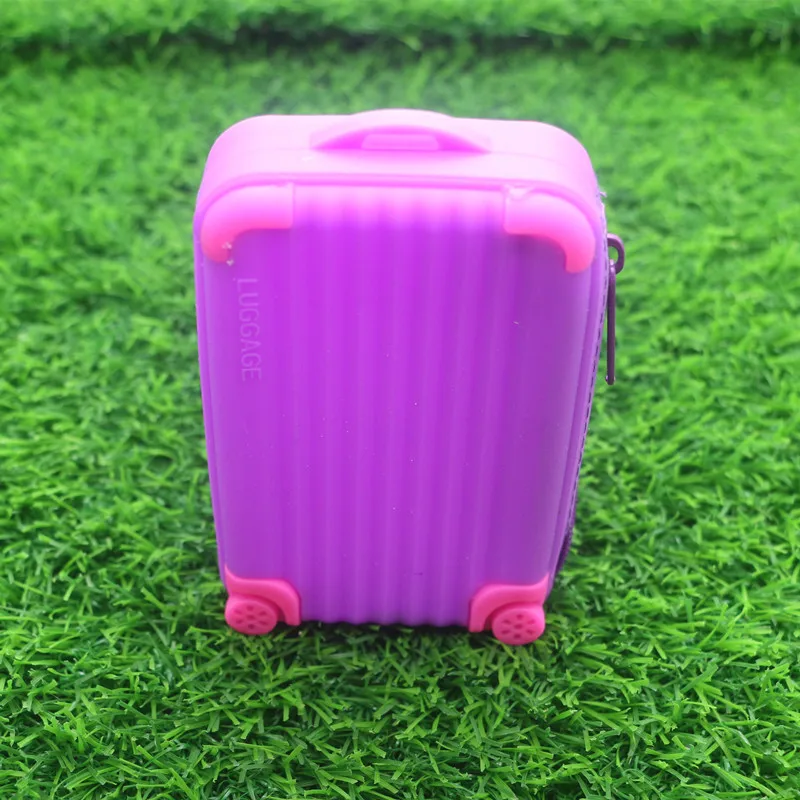 Силиконовый большой вместительный кошелек для монет, Детский чемодан, сумка для карт, водонепроницаемая, маленькая, свежая, мягкая, на молнии, сумка для хранения - Цвет: Фиолетовый