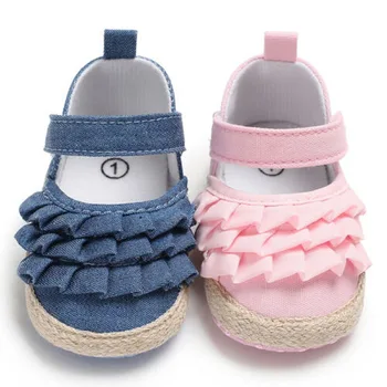 lioraitiin New Fashion Newborn Baby Girl Flowers Soft Crib Shoes Prewalker Anti-slip Sneakers UK NEW 2