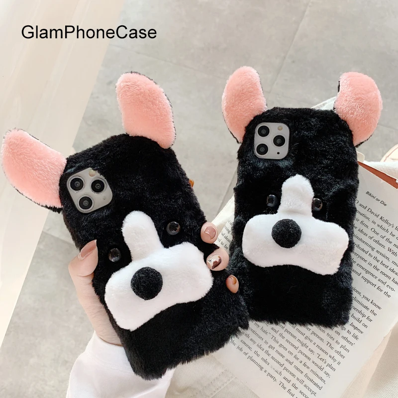 GlamPhone чехол плюшевый для телефона iPhone11Pro/Max X XS Max XR Мягкий силиконовый iPhone11 7 8 6 6s Plus