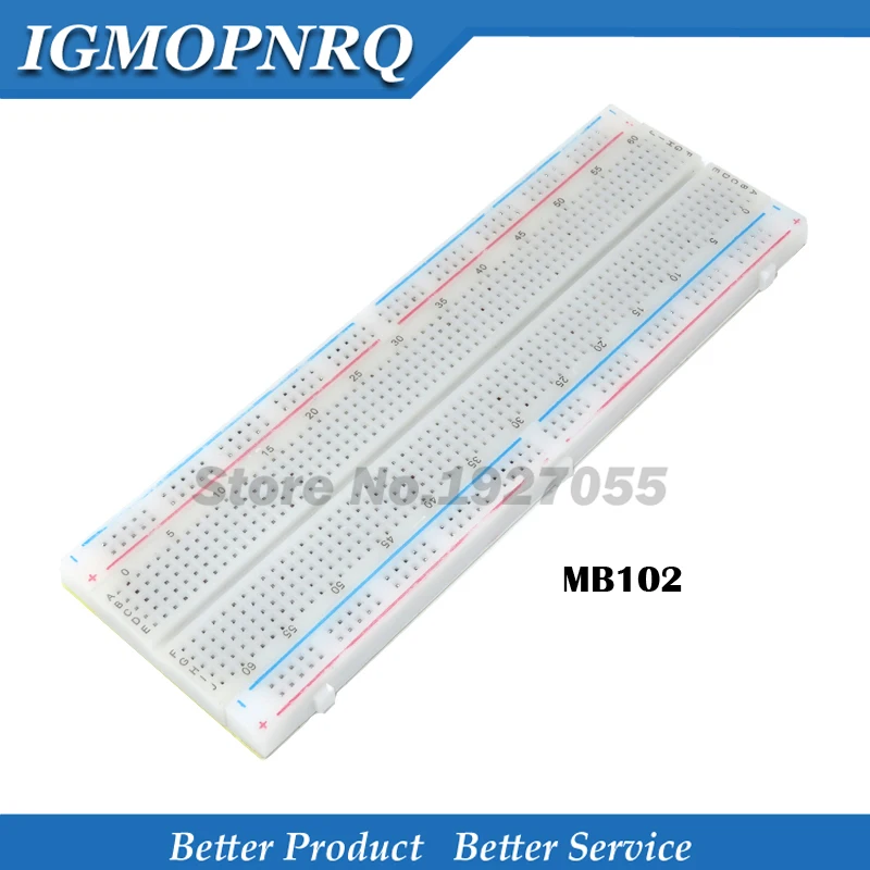 Planche à Essai (Breadboard) MB-102 - 830 Points - 165x55x10mm - Pour Prototypage électronique