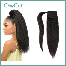 Kinky Straight AFRO Ponytail Extensions for Black Women Natural Invisible Hair Wigs Wrap Around Fake Ponytail Curly Pony Tail