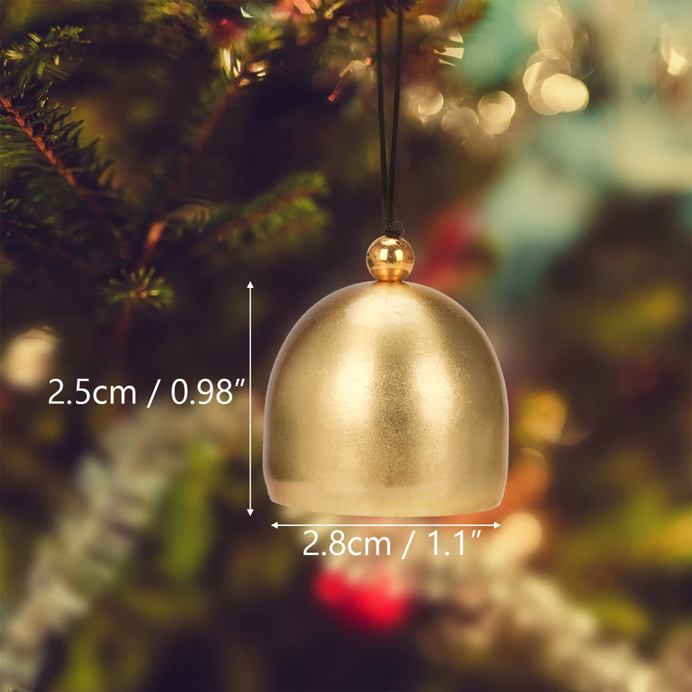 Description Picture 2 of item1pc Christmas Metal Small Pure Copper Bell Tree Pendant Decoration Xmas Party Wind Chimes Diy Material Crafts Accessories NEW