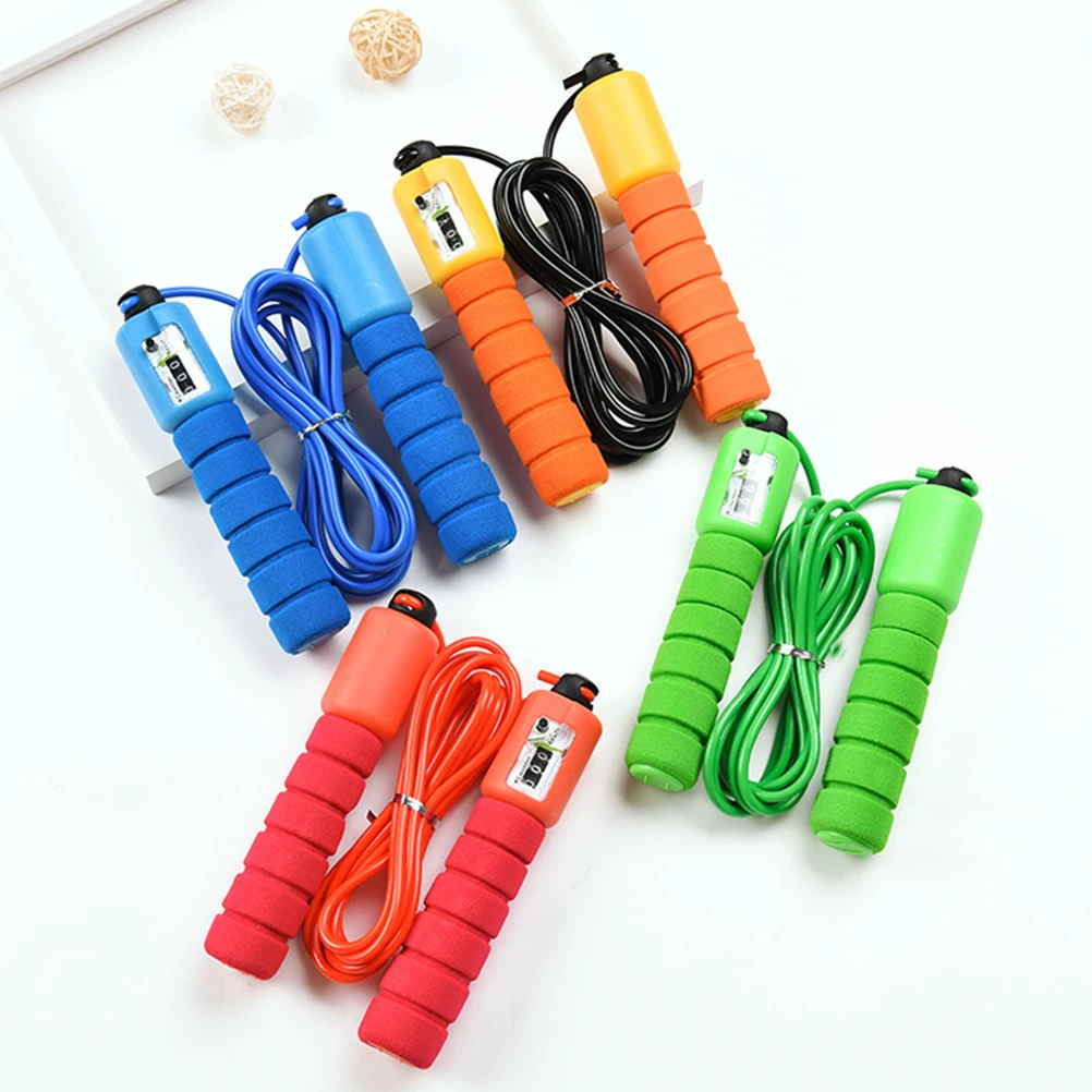 

4 Pcs Electronic Counting Jump Rope Skipping Rope Fitness Workout Weight Bearing Sports Fitness Accessories Gym Equipment
