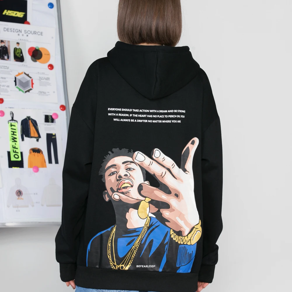 OSCN7 High Street печати флисовая толстовка женщина осень уличная плюс бархатные толстовки оверсайз женщины 8068A