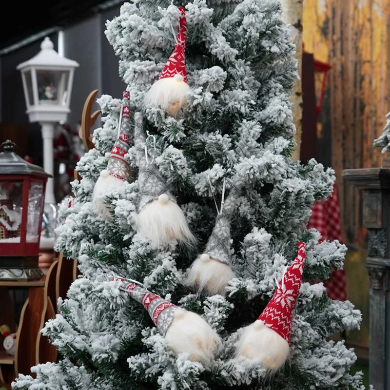 

4pcs Christmas Swedish Gnome with LED Lighting Ornaments Hanging Xmas Tree Decor 91AD