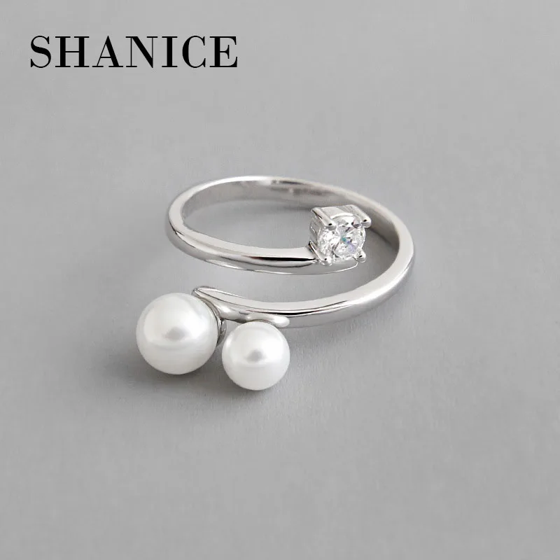 SHANICE чистое 925 пробы Серебряное кольцо для женщин INS niche shell Жемчуг циркон крест женские ювелирные изделия оптом вечерние подарки