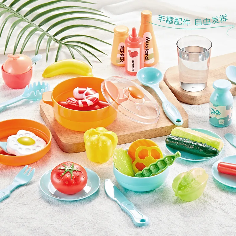 

Export Children Play House 63 Cm Model Sound And Light Spray Kitchen Cooking Water Extractor & Vegetable Tableware Taiwan Toy