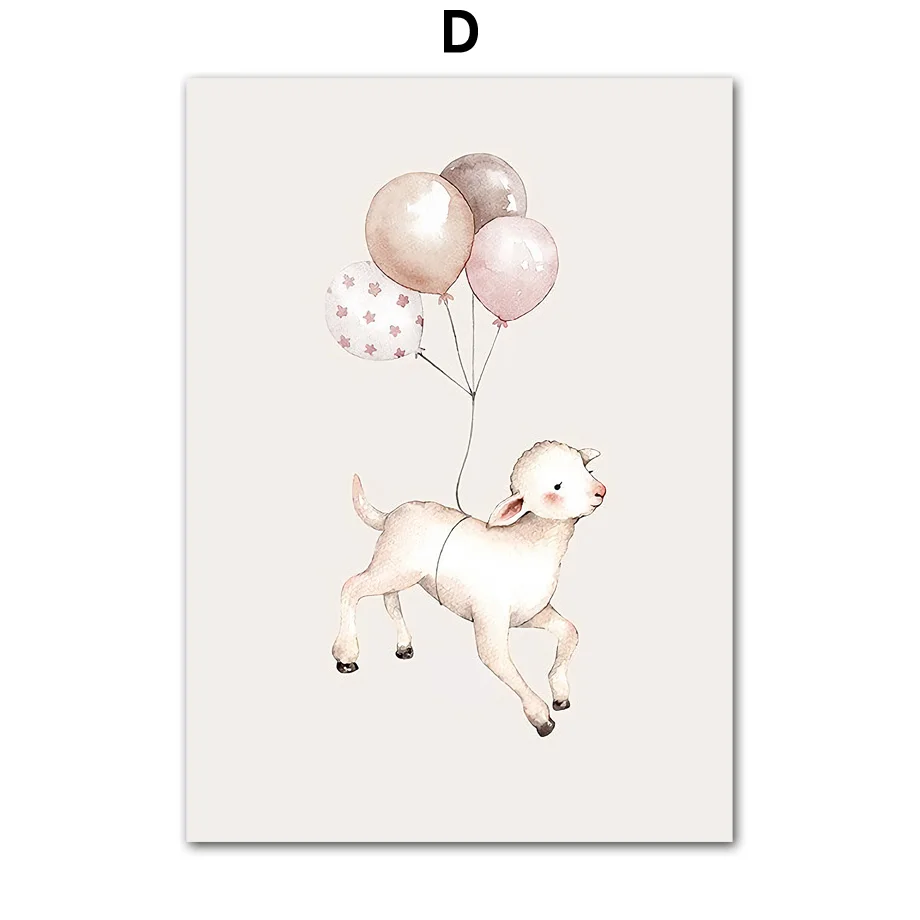 Rabbit-Fox-Sheep-Balloon-Star-Moon-Wall-Art-Canvas-Painting-Nordic-Posters-And-Prints-Animals-Wall (6)