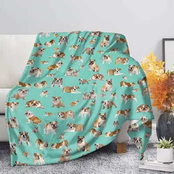 

3 Color Olde English Bulldogge Print Super Soft Warm Micro Fleece Throw Blankets Cozy Blankets for Couch Bed Sofa