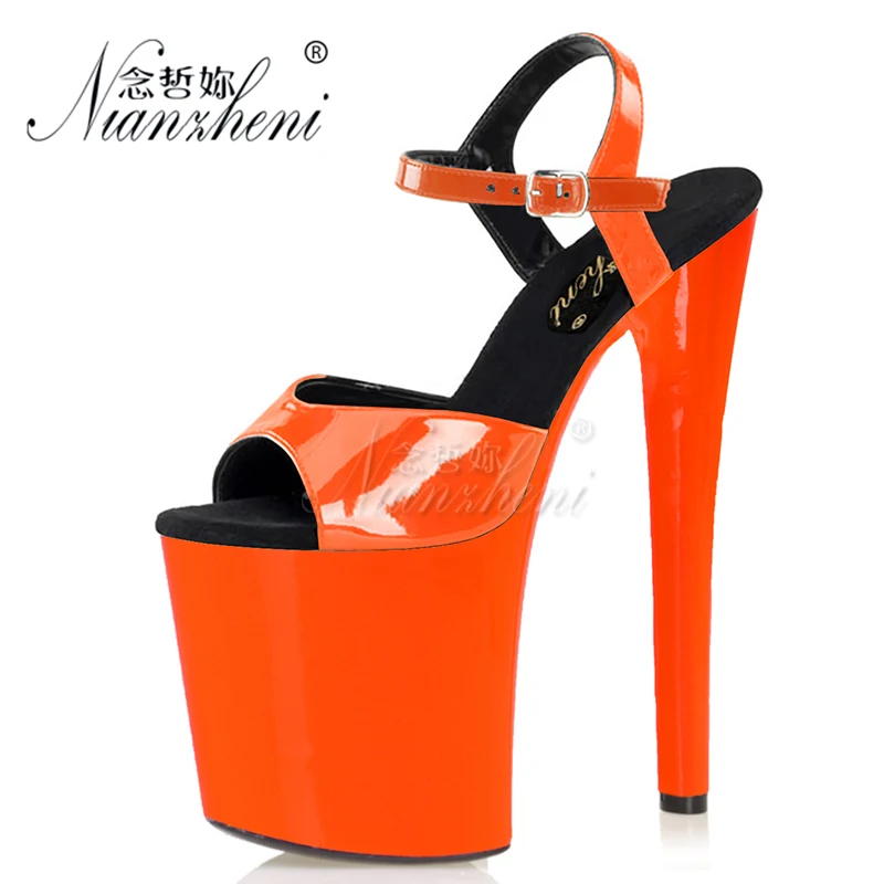 

New style All match 20CM Super High heeled shoes 8 inches Sexy Fetish Models Party Dress Small Size Women Sandals Cross dressing