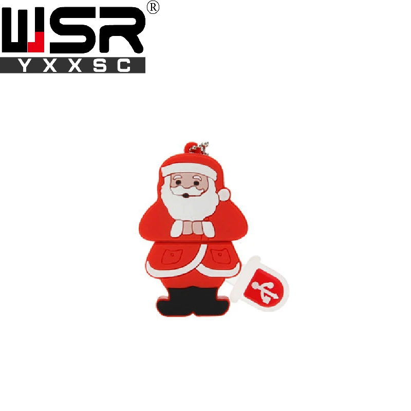 1 Мультфильм Санта usb2.0 флеш-накопитель 32gb 64gb 128gb Красный снеговик/Рождественская елка Забавный usb накопитель 4gb 8gb 16gb Милый модный праздничный подарок - Цвет: 1