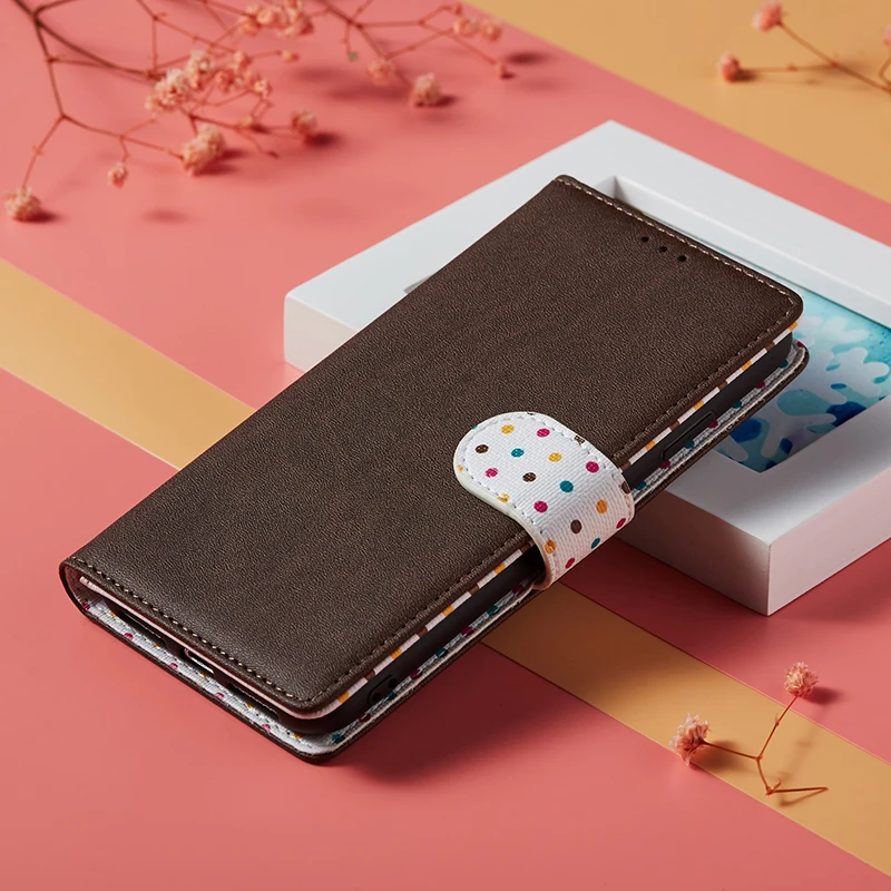 Чехол для samsung Galaxy A50 A30 A70 A40 A60 A20e A9 A7 S10E S10 Plus Note 10 10+ 9 кожаный чехол для телефона чехол-бумажник с ремешком - Цвет: Коричневый
