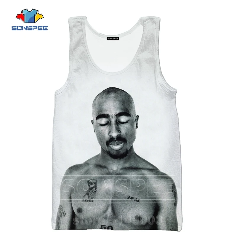 6 2Pac жилет летняя мода для мужчин женщин Harajuku Толстовка 3D принт Рэппер без рукавов хип хоп Уличный Топ пуловер с круглым вырезом C062-1 - Цвет: 6