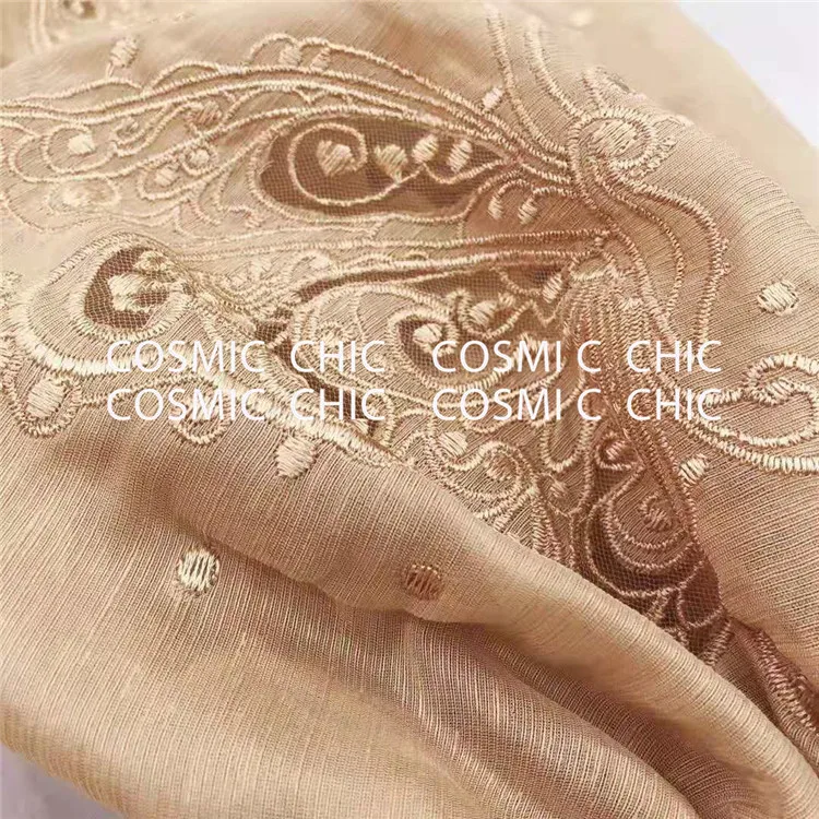 Cosmicchic высококачественное элегантное винтажное платье-миди с вышивкой и длинным рукавом-фонариком