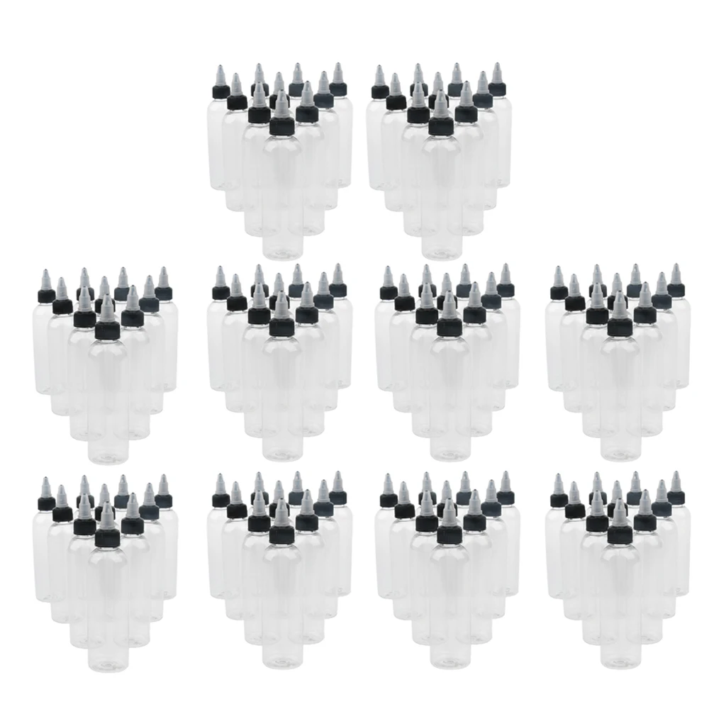 

Hot 100PCs 120ml Twist Cap Plastic Clear Bottles For Pigment Bottle Supply