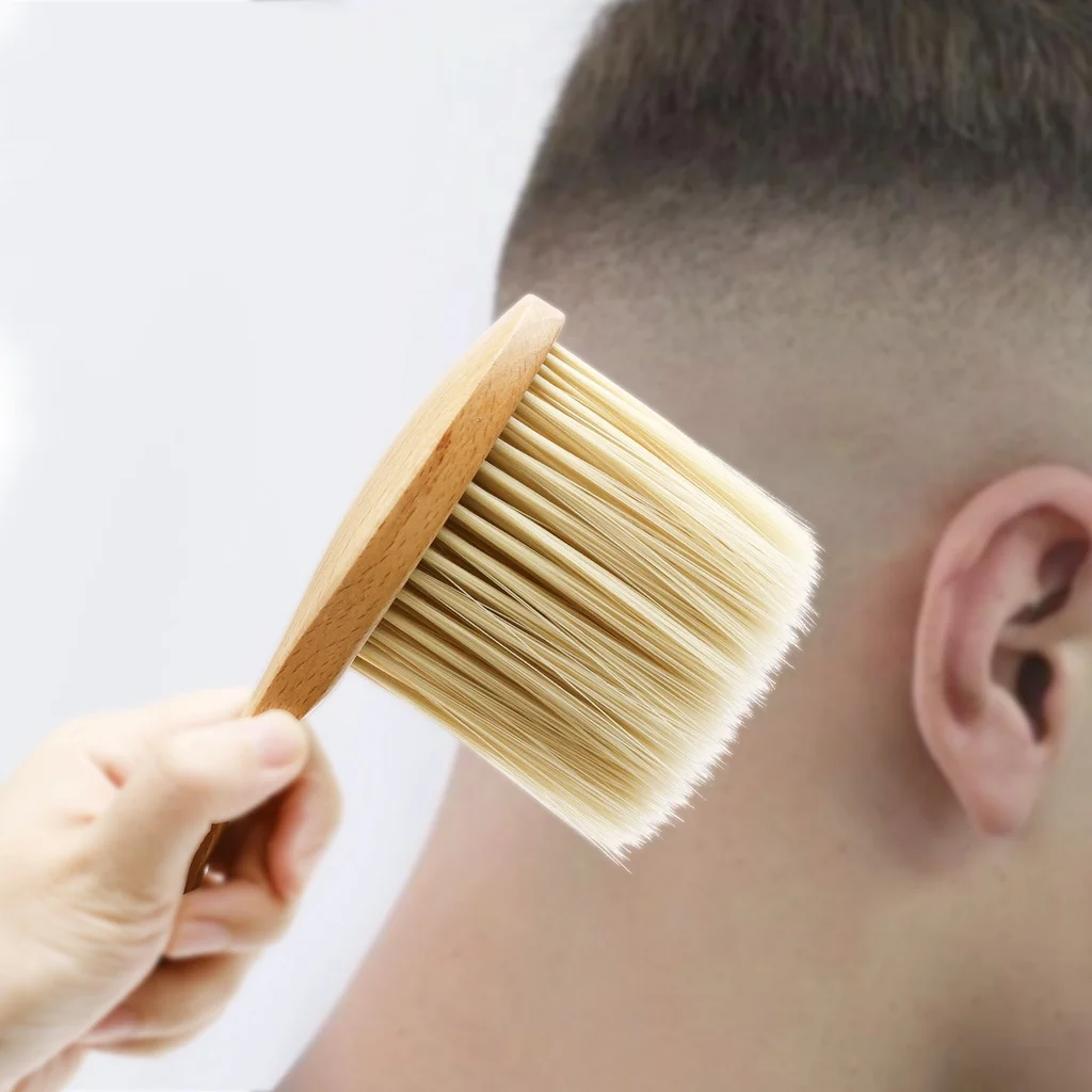 Barber Wooden Hair Duster Brush Soft Fibers Neck Hairbrush Professional Hairdressing Styling Makeup Tool