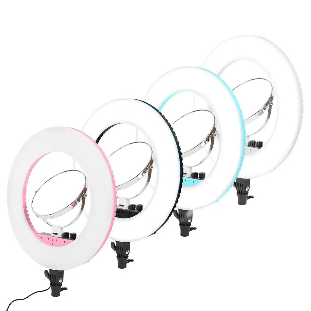 ЕС/США/Великобритания Plug Dimmable светодиодный Selfie кольцевой светильник фотография видео живое Освещение 3200 K-5600 K теплый/холодный свет макияж инструменты