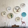 Lucky elk ceramic hanging plate, creative wall decoration, three-dimensional pendant, creative living room decoration 2