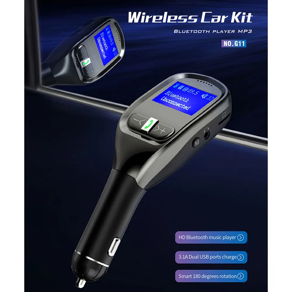 1 шт. Bluetooth Handsfree автомобильный комплект FM модулятор USB зарядка fm-передатчик Bluetooth Автомобильный mp3 плеер