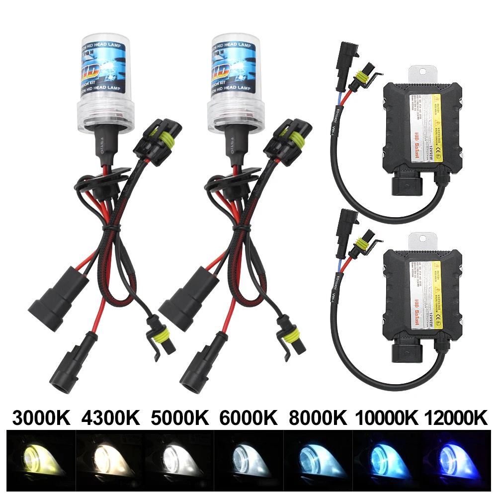 Kit de faro delantero de Xenón HID, 35W, H1, H3, H7, H11, 9005, 9006, 4300K, 5000K, 6000K, 8000K, 10000K, 12000K, con balastro Delgado, 12V, CC