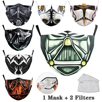 

Cotton Mask 3D Face Masks with Filter Cosplay Mandalorian Imperial Stormtrooper Fashion Dust-proof Facemask Washable Mascarillas