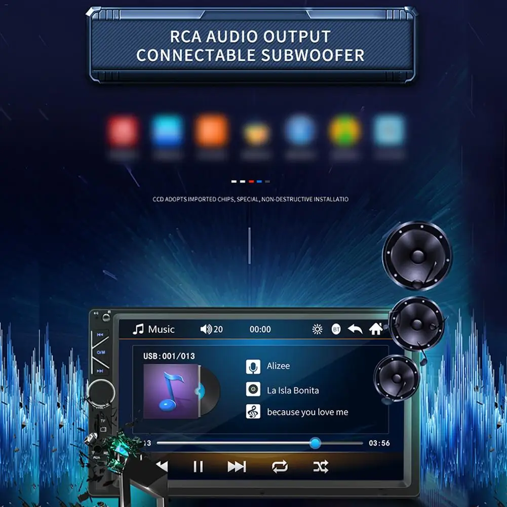 7 дюймов WIN-CE Bluetooth Стерео FM радио USB/TF FM Bluetooth Сенсорный экран 2 Din HD MP5 плеер Поддержка IOS/Android Зеркало Ссылка