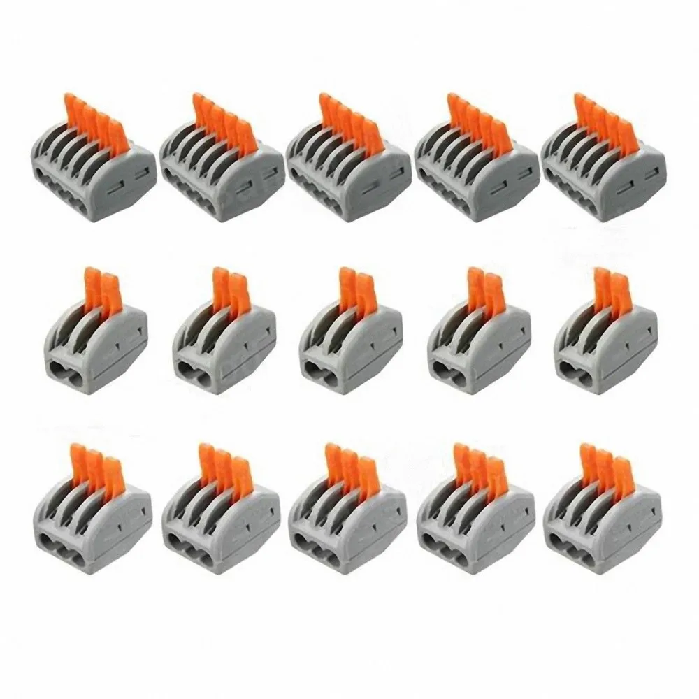

2/3/4/5 Pins Universal Compact Wire Wiring Connector Conductor Terminal Block Lever 0.08-2.5(4.0)mm2