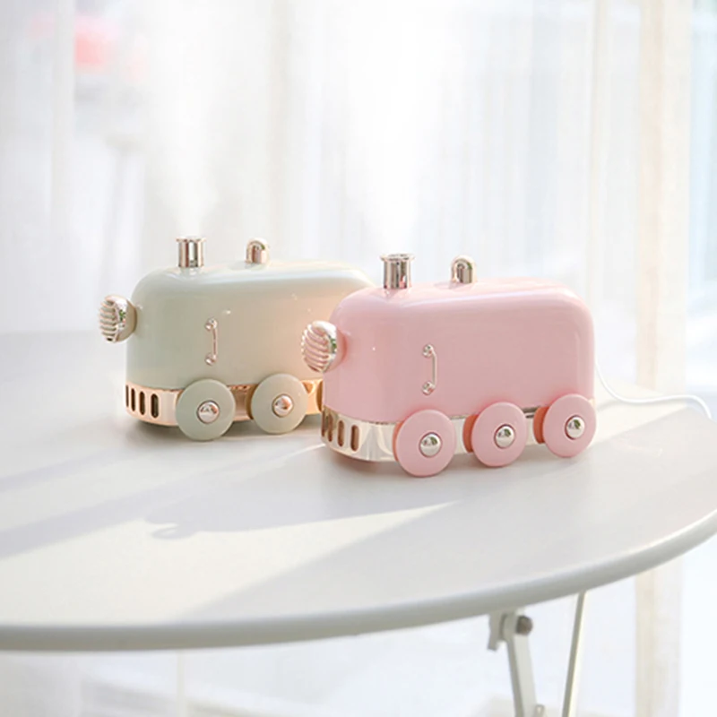 

300ml Mini Train USB Air Humidifier Ultrasonic Car Humidifier with LED Light Mist Maker Mini Office Cartoon Air Purifier
