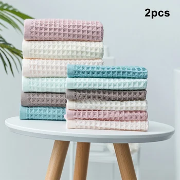 

2Pcs Quick Drying Super Absorbent Solid Dish Washing Kitchen Towel Multifunctional Home Waffle Weave Cooking Anti Odor Cleaning