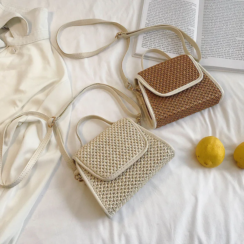 

Straw Bag Women's 2019 New Style Weaving WOMEN'S Bag Korean-style Versatile Mobile Phone Bag Chain Shoulder WOMEN'S Bag