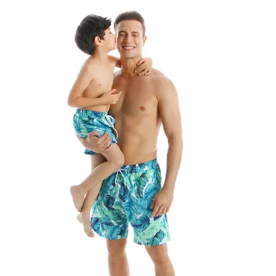 matching couple outfits Family matching swimwear Leopard dad son swim trunks men boys swim shorts beachwear outfits look father And Daughter Matching Outfits