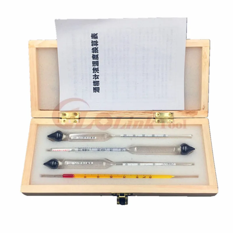 Alcoholometers Tester 3pcs/set 0-100% Professional Concentration Meter Hydrometer With Thermometer 2 styles