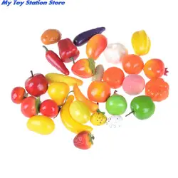 10pcs/lot Pretend Play Toys Kitchen Toys Foam Mini Simulation Artificial Fruits and Vegetables for Children Doll House Hot Sale