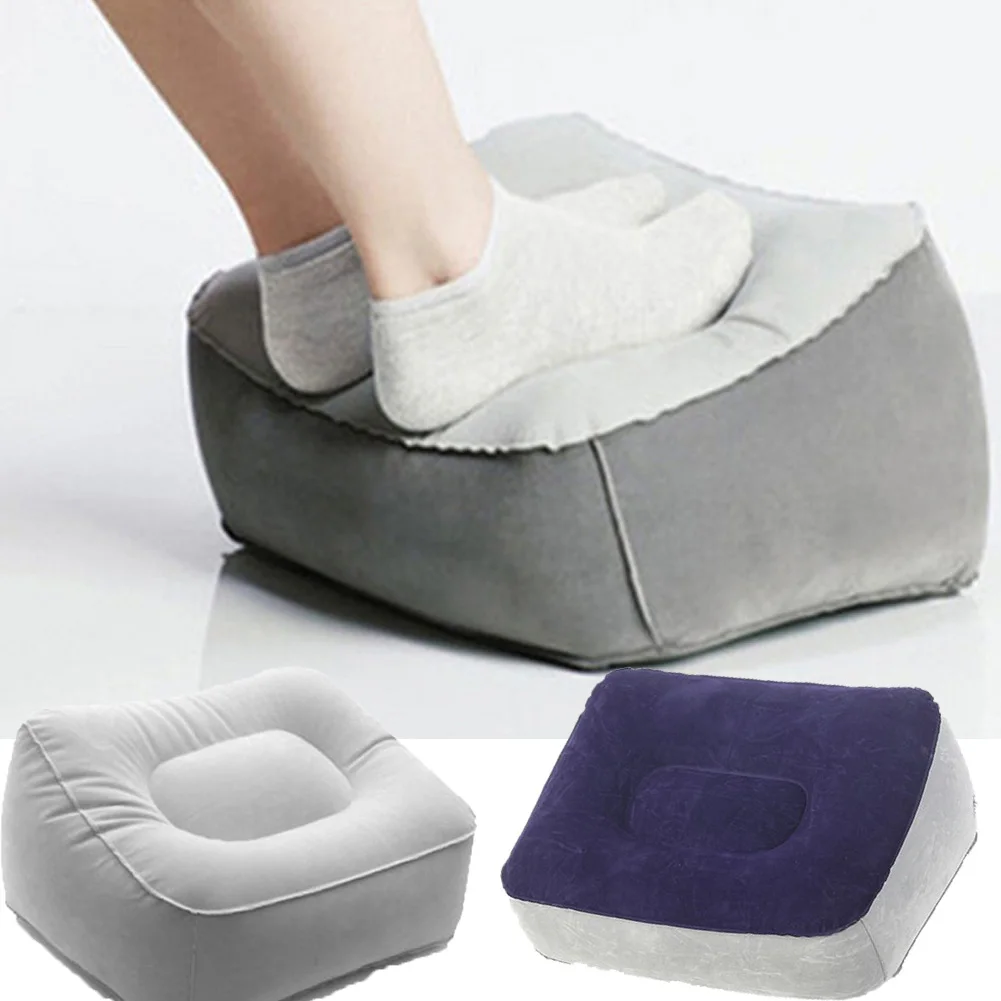 New Inflatable Foot Rest Pillow Cushion Air Travel Office Home Leg Up Footrest Relax Plane Car Adult Kids Foot Rest Pad