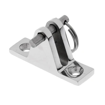 

Stainless Steel 316 Boat Bimini Top 90 Degree Deck Hinge Mounting Bracket with Removable Pin