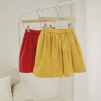 

Autumn Spring Girls Skirts Yellow Red Colour Corduroy Design Soft 100% Cotton With Cotton Lining Design Kids Skirts 90-160CM