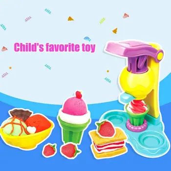 

Ice Cream Machine Burger Clay Mold Skin Mud Handmade Nontoxic Dough Kids Toys 72XC