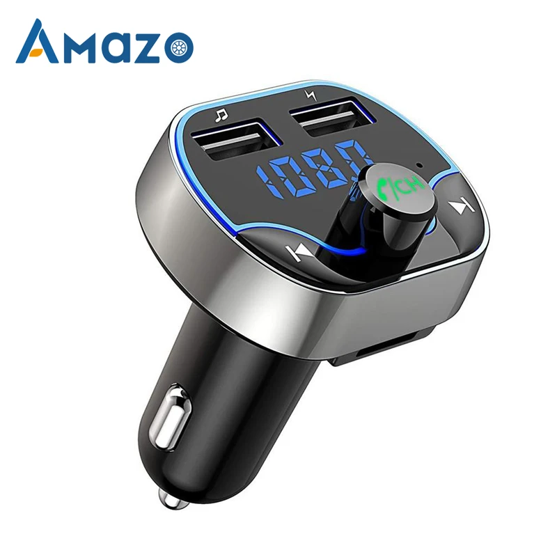 

T24 Car FM Transmitter Bluetooth 4.2 Handsfree Transmiter 2 USB Ports Charger Audio MP3 Player Voltage Protect Adapter