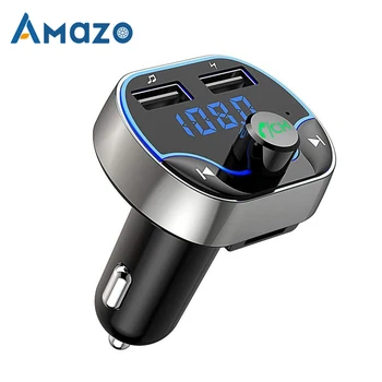 

T24 Car FM Transmitter Bluetooth 4.2 Handsfree Transmiter 2 USB Ports Charger Audio MP3 Player Voltage Protect Adapter