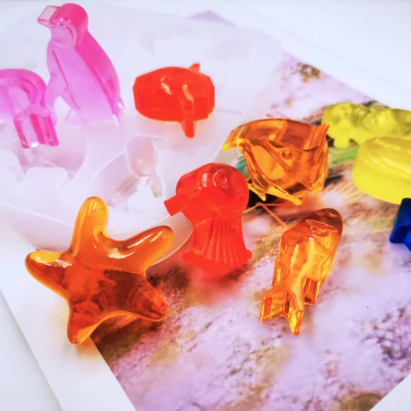 DIY Jewelry Marine Style Crystal UV Epoxy Mold Creative Starfish Penguin Shape Collection Silicone Molds