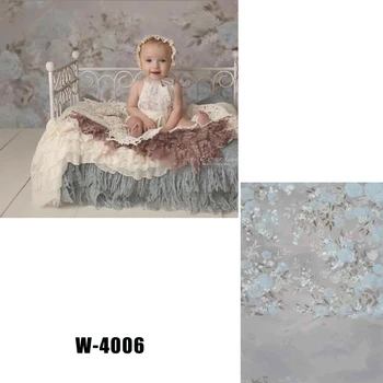 

Art Painting Blue Floral Frame Background Retro Photography BackDrop Baby Studio Photocall Portrait Photoshoot Cloth Polyester