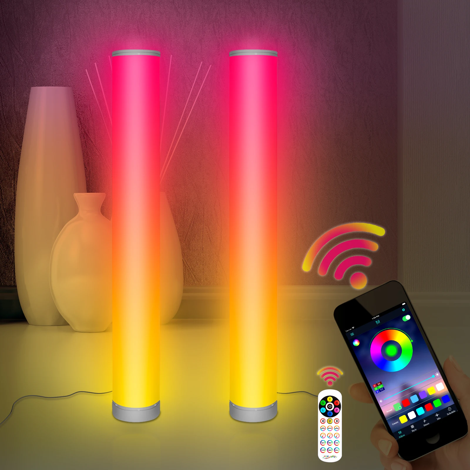 41 дюймов RGB современная лампа для спальни 8 цветов Регулируемая 10 уровней яркости