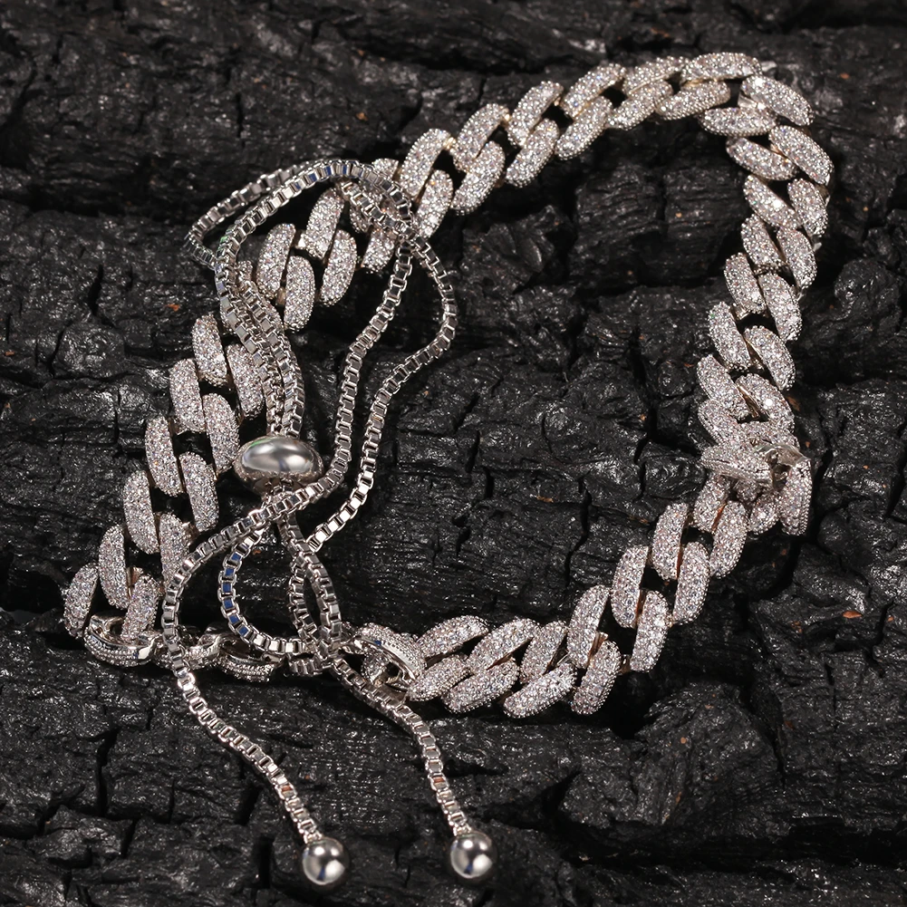 BLING KING 9 мм Micro Pave Iced CZ кубинские регулируемые размеры ожерелья цепи Роскошные Bling ювелирные изделия мода хип-хоп для мужчин