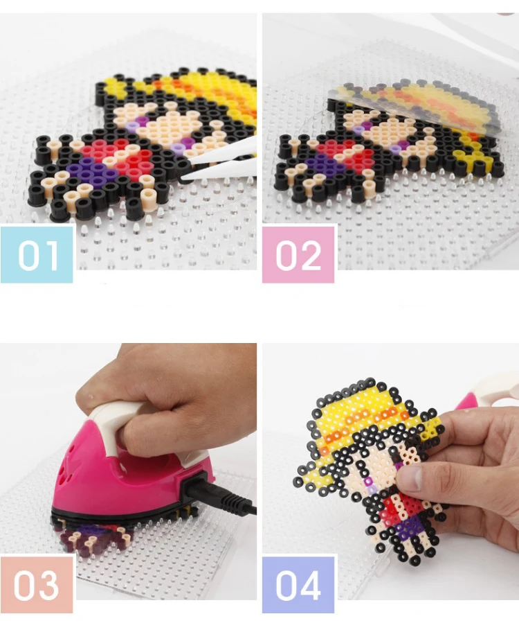 perler diy crianças passando contas fusível artesanal