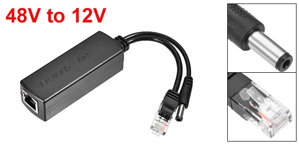 Uxcell 1/2 шт. активный сплиттер POE Мощность over Ethernet адаптер стандарта IEEE 802.3af/at совместимый для Камеры Скрытого видеонаблюдения 90-195 мм провода - Цвет: 1Pcs